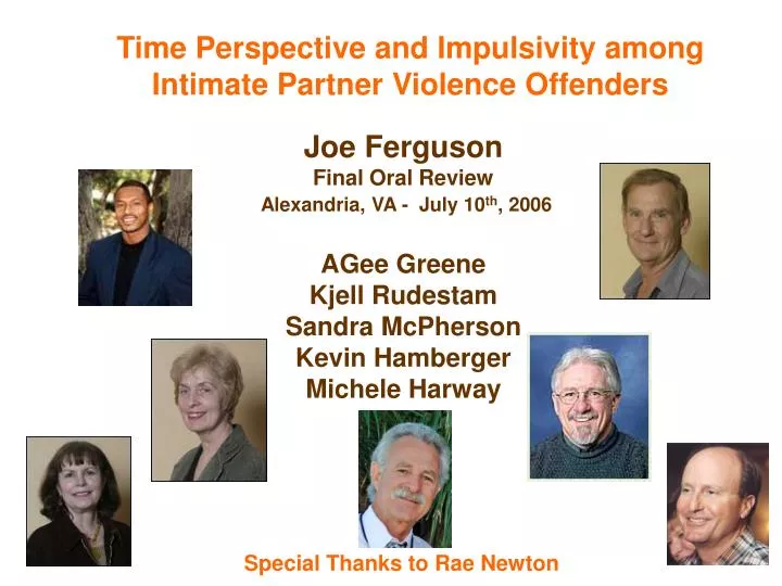 time perspective and impulsivity among intimate partner violence offenders