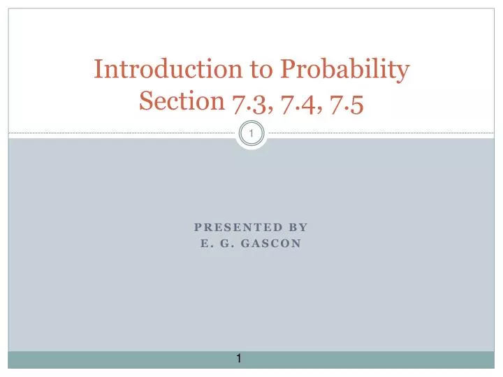 introduction to probability section 7 3 7 4 7 5