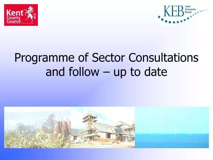 programme of sector consultations and follow up to date
