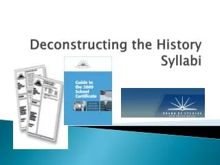 Deconstructing the History Syllabi