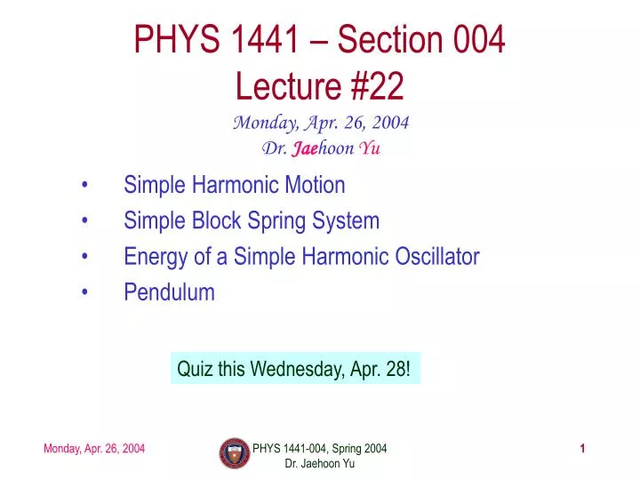 phys 1441 section 004 lecture 22