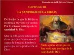 CAPITULO III LA SANTIDAD DE LA BIBLIA - slide 1