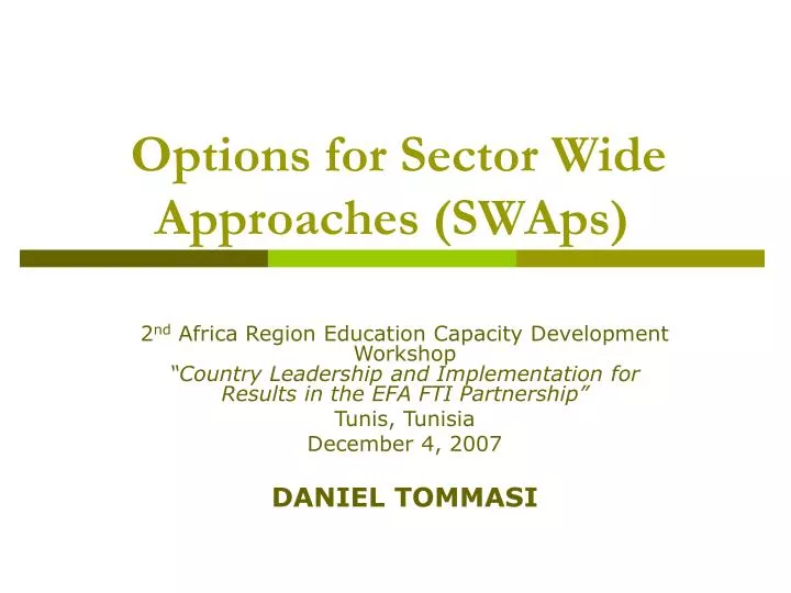options for sector wide approaches swaps