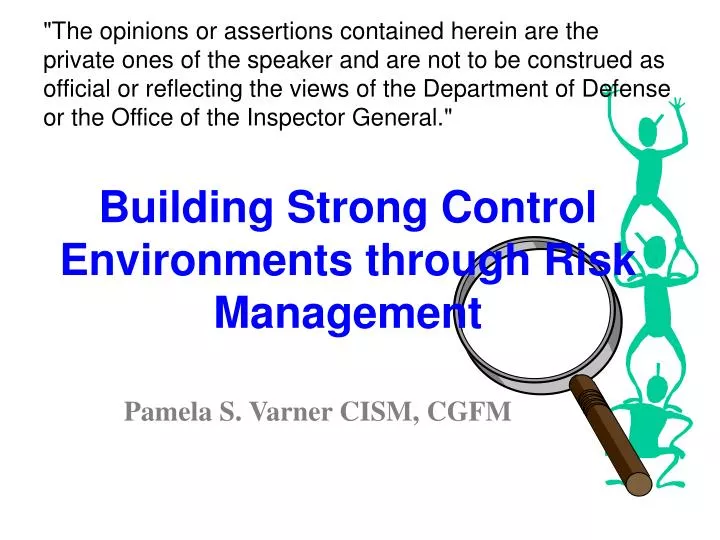 building strong control environments through risk management