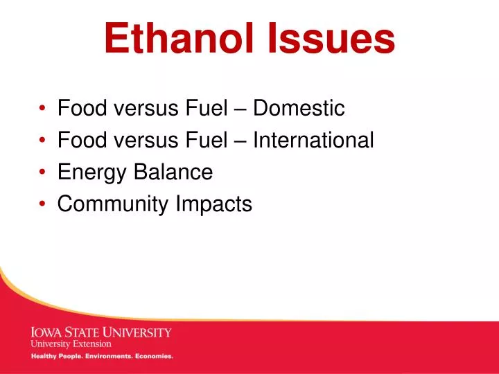 ethanol issues