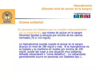 Hiperglicemia (Elevado nivel de azúcar en la sangre)