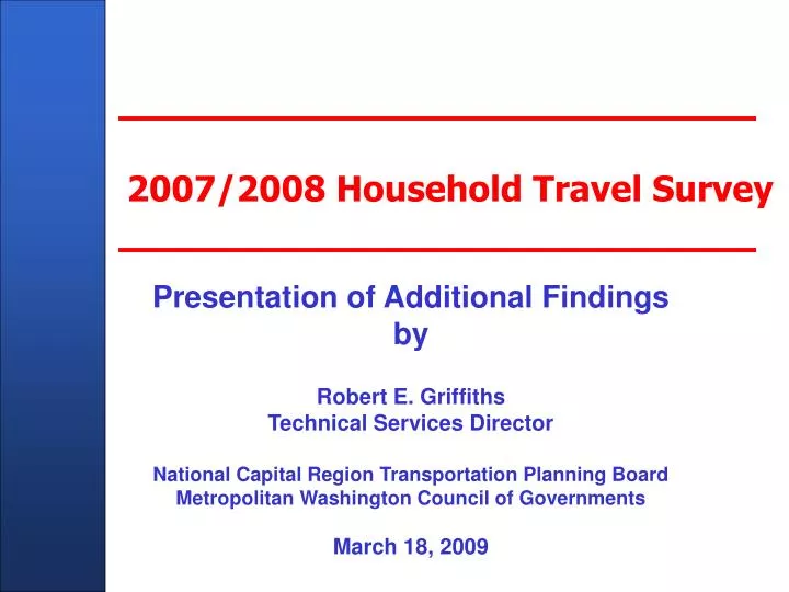 2007 2008 household travel survey