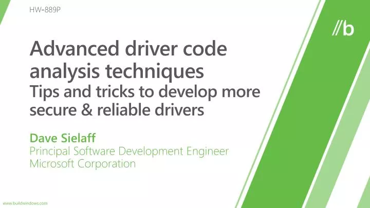 advanced driver code analysis techniques tips and tricks to develop more secure reliable drivers