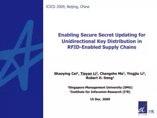 Enabling Secure Secret Updating for Unidirectional Key Distribution in RFID-Enabled Supply Chains