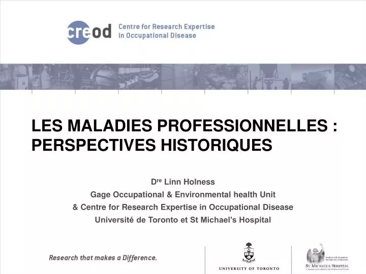 les maladies professionnelles perspectives historiques