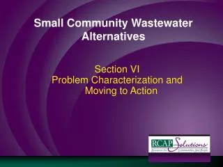 Small Community Wastewater Alternatives