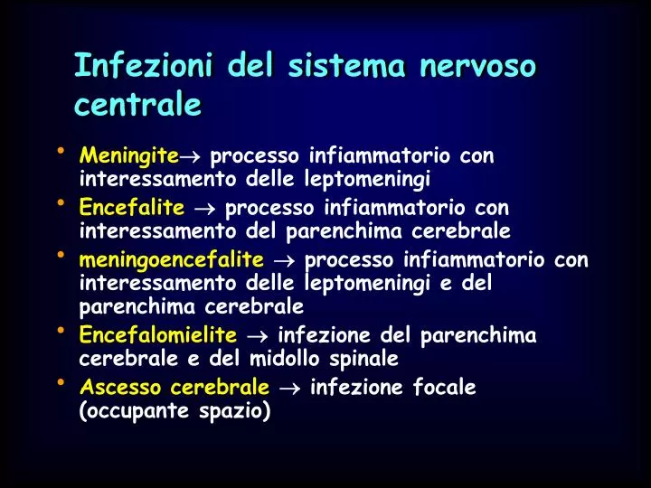 infezioni del sistema nervoso centrale
