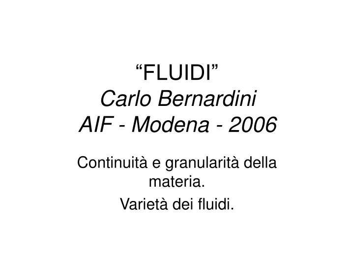 fluidi carlo bernardini aif modena 2006