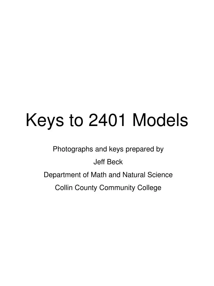 keys to 2401 models