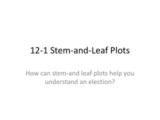 12 1 stem and leaf plots