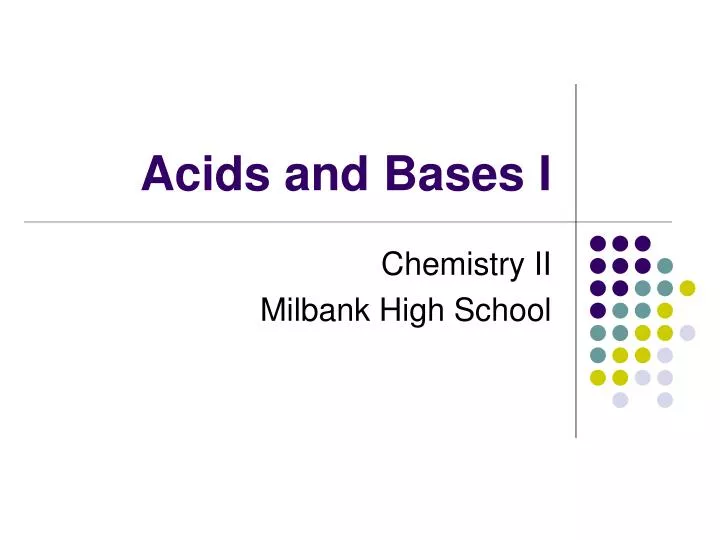 acids and bases i