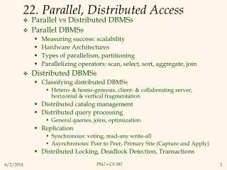 22. Parallel, Distributed Access