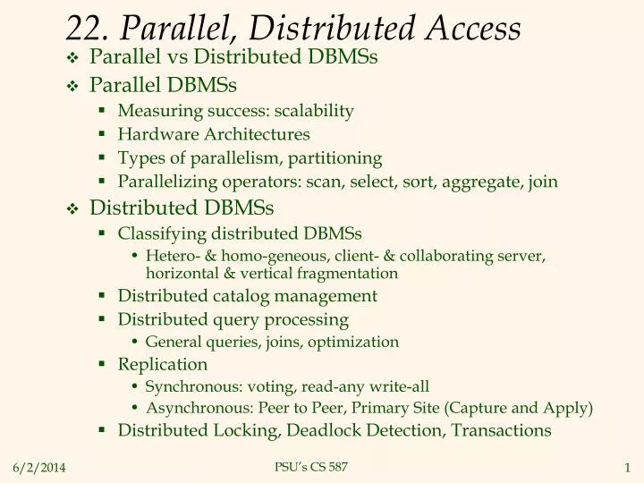22 parallel distributed access