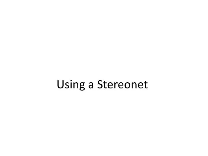 using a stereonet