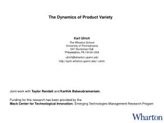 The Dynamics of Product Variety