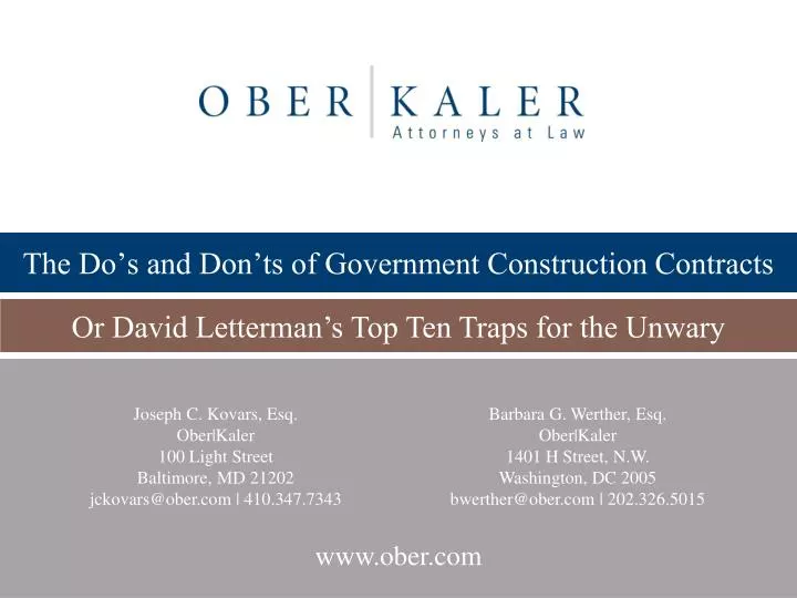 the do s and don ts of government construction contracts