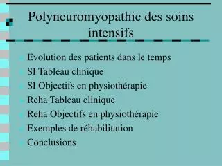 polyneuromyopathie des soins intensifs