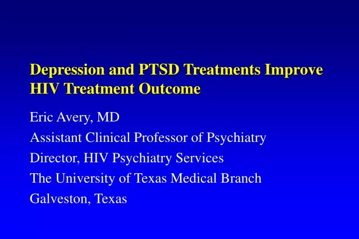 depression and ptsd treatments improve hiv treatment outcome
