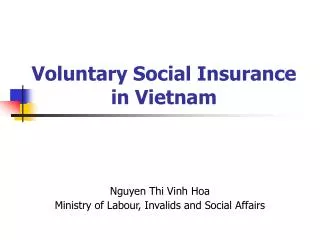 Voluntary Social Insurance in Vietnam