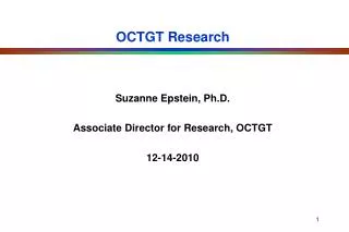 OCTGT Research