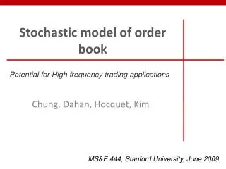Stochastic model of order book