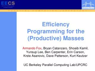 Efficiency Programming for the (Productive) Masses