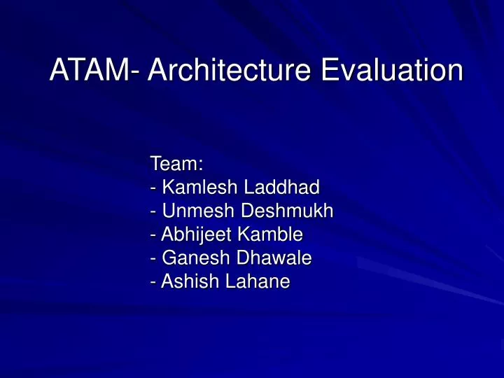 atam architecture evaluation