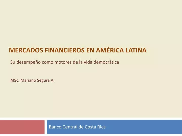mercados financieros en am rica latina