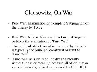 Clausewitz, On War