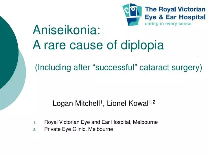 aniseikonia a rare cause of diplopia including after successful cataract surgery