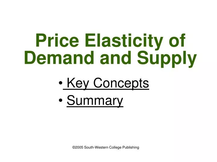 price elasticity of demand and supply