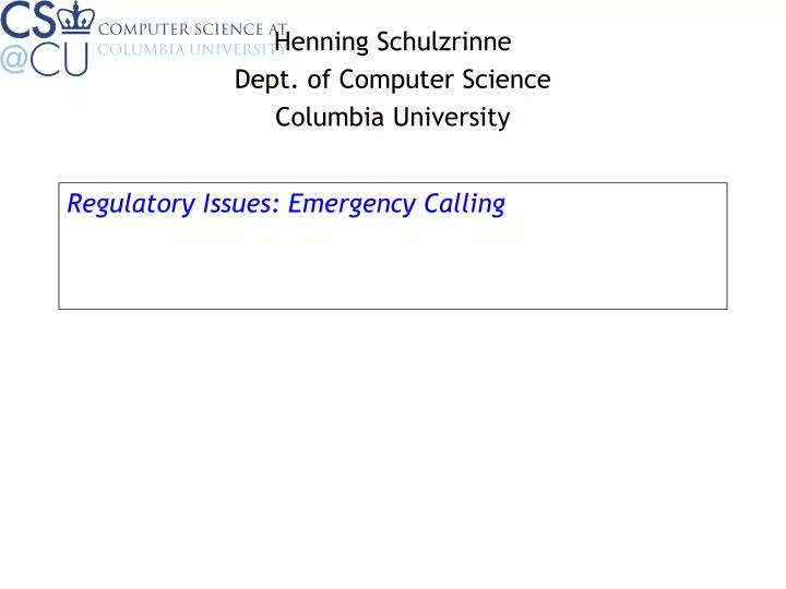 regulatory issues emergency calling