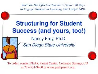 Structuring for Student Success (and yours, too!)