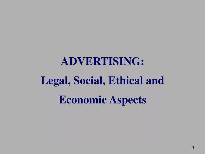 advertising legal social ethical and economic aspects