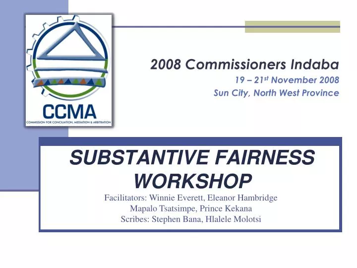 substantive fairness workshop