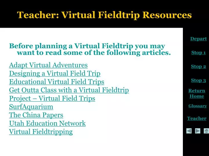 teacher virtual fieldtrip resources