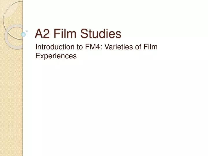 a2 film studies