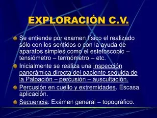 EXPLORACIÓN C.V.