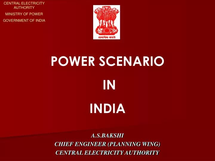 a s bakshi chief engineer planning wing central electricity authority