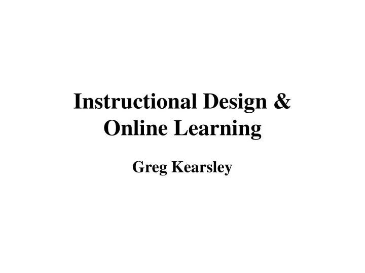 instructional design online learning