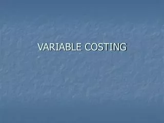 variable costing