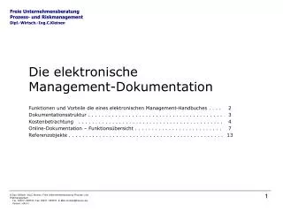 Die elektronische Management-Dokumentation
