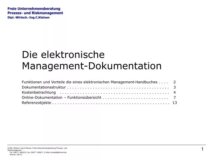 die elektronische management dokumentation