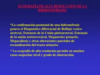 ecograf a de alta resoluci n de la hidronefrosis