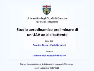 Università degli Studi di Genova Facoltà di Ingegneria
